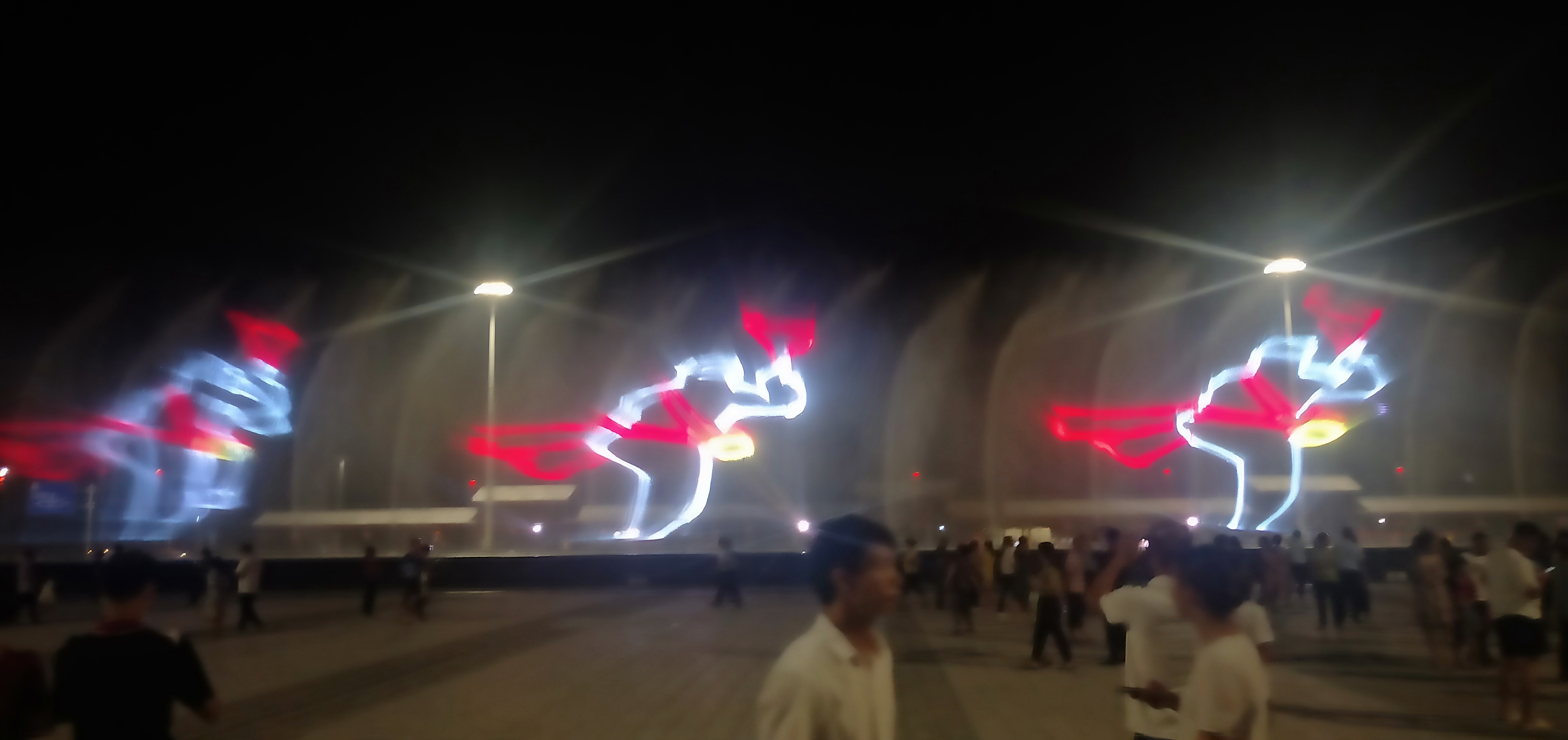 石城东站喷泉激光秀、激光动画
